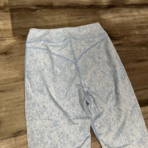 Gymshark Athletic Fleur Texture 7/8 Ankle Yoga Pants Blue Mark NWT Size S - Picture 4 of 6